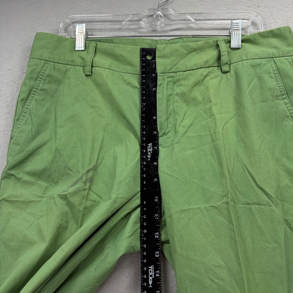 J.Crew Trousers Womens 12 Bright Green Wide Baggy Cotton Blend Chino Pants NEW - Picture 8 of 13